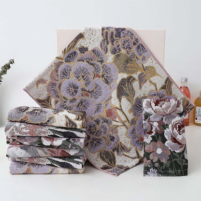Ownkoti Luxuriöses, saugfähiges Küchenhandtuch aus Baumwolle mit Blumenmuster - image 2