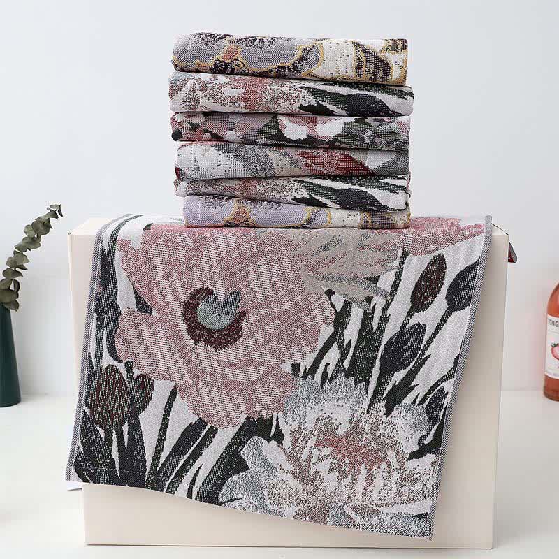 Ownkoti Luxuriöses, saugfähiges Küchenhandtuch aus Baumwolle mit Blumenmuster - image 3