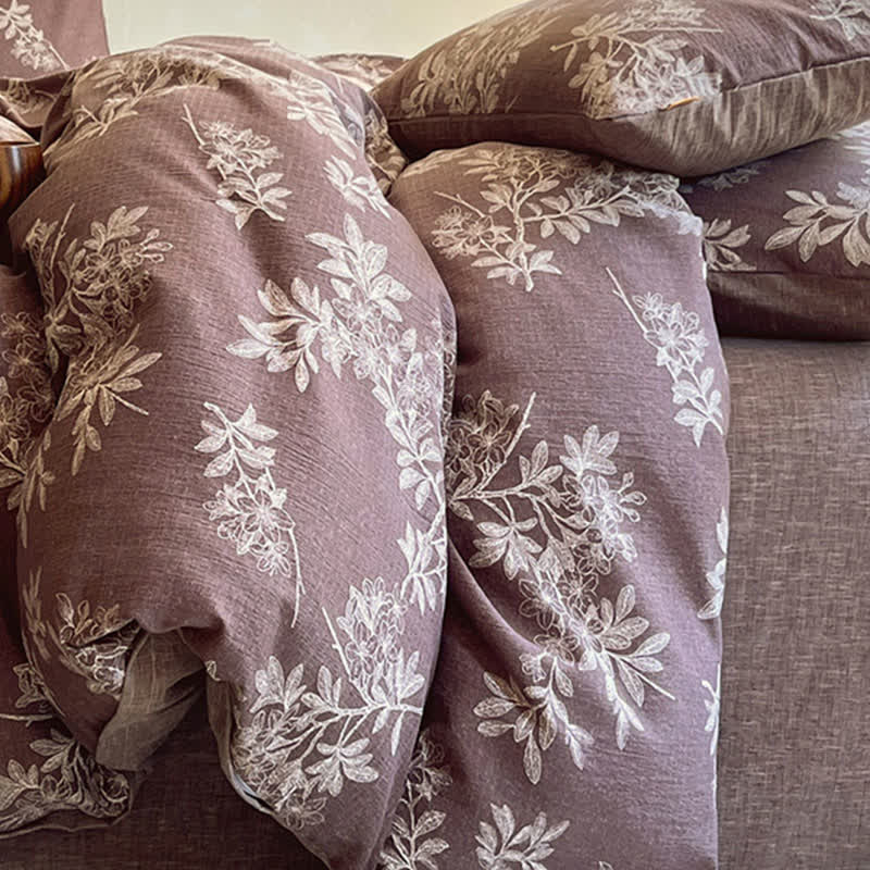 Ownkoti Vintage Elegante Bettwäschegarnitur mit Blumenmuster (4-teilig) - image 6