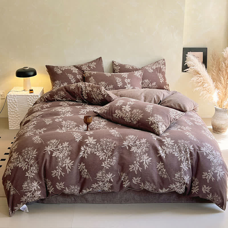 Ownkoti Vintage Elegante Bettwäschegarnitur mit Blumenmuster (4-teilig) - image 1