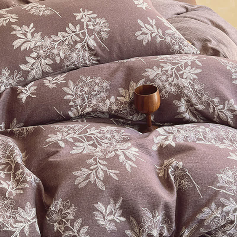Ownkoti Vintage Elegante Bettwäschegarnitur mit Blumenmuster (4-teilig) - image 8