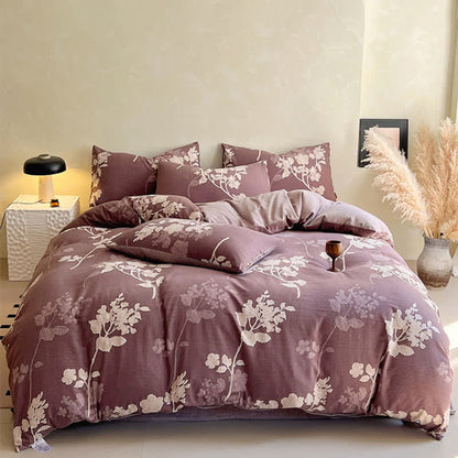 Ownkoti Luxuriöses Bettwäsche-Set mit Blumenmuster (4-teilig) - image 1