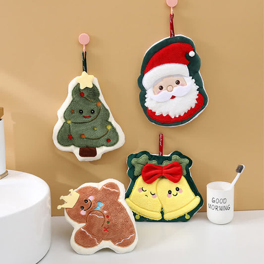 Ownkoti Weihnachts-Hängehandtücher für Küche und Bad - 4 Muster - 4 Stück - 8" x 12" - image 0