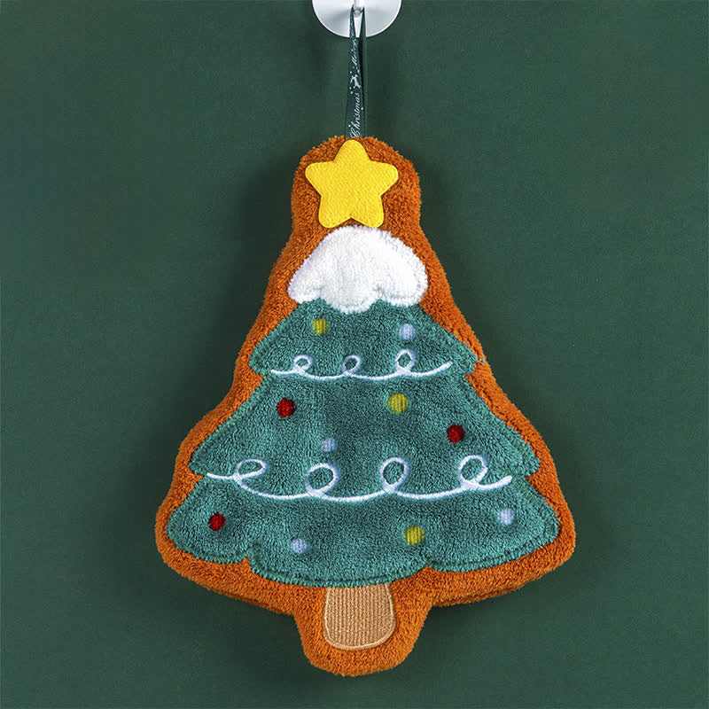 Ownkoti Weihnachts-Handtücher, ultraweich und saugfähig - Weihnachtsbaum - 4 Stück - 8" x 10" - image 4