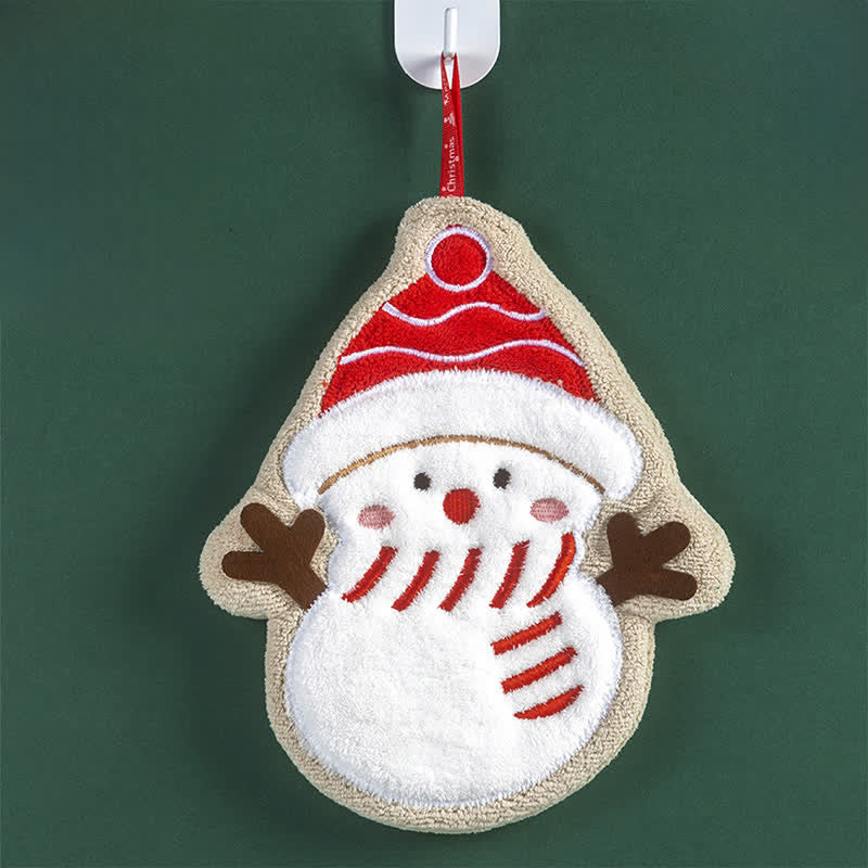 Ownkoti Weihnachts-Handtücher, ultraweich und saugfähig - Schneemann - 4 Stück - 8" x 10" - image 6