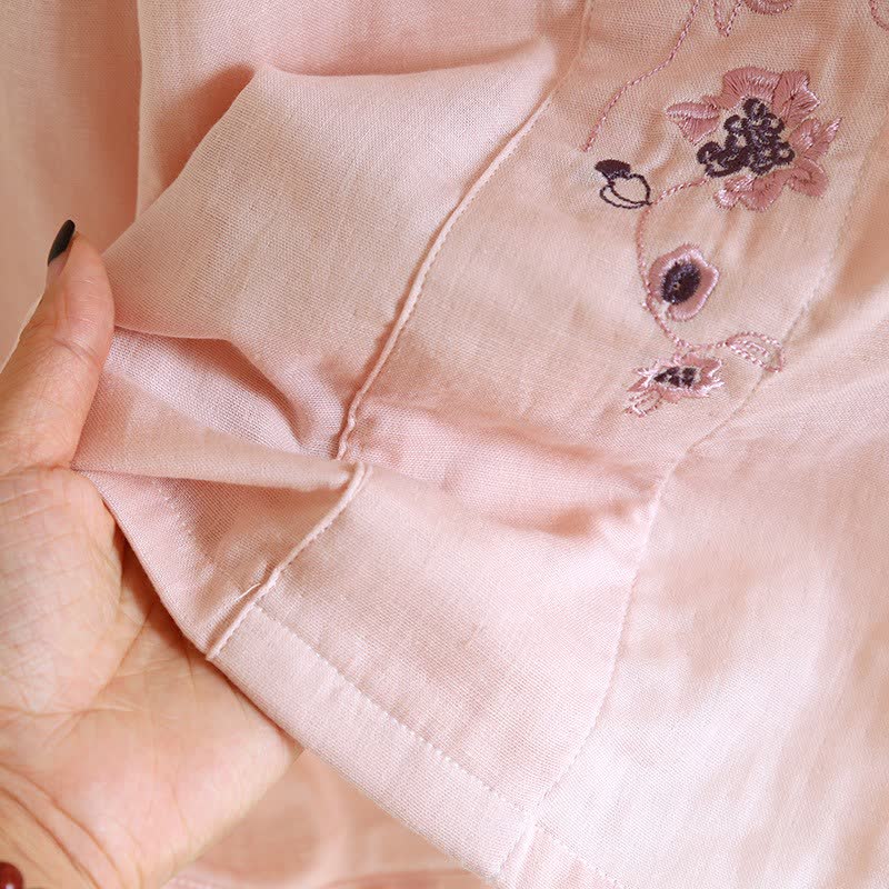 Ownkoti Loungewear-Set im orientalischen Stil mit Blumenstickerei - image 10