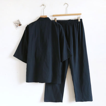 Ownkoti Unisex Kimono Loungewear-Set aus einfarbiger Baumwolle - image 8