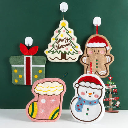 Ownkoti Schnelltrocknende Handtücher mit Weihnachtsmotiven - 5 Muster - 5 Stück - image 0