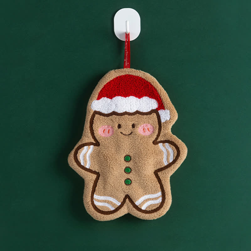 Ownkoti Schnelltrocknende Handtücher mit Weihnachtsmotiven - Lebkuchenmann - 4 Stück - image 6