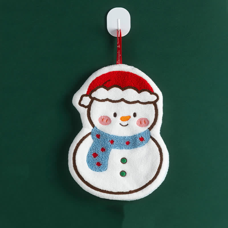 Ownkoti Schnelltrocknende Handtücher mit Weihnachtsmotiven - Schneemann - 4 Stück - image 8