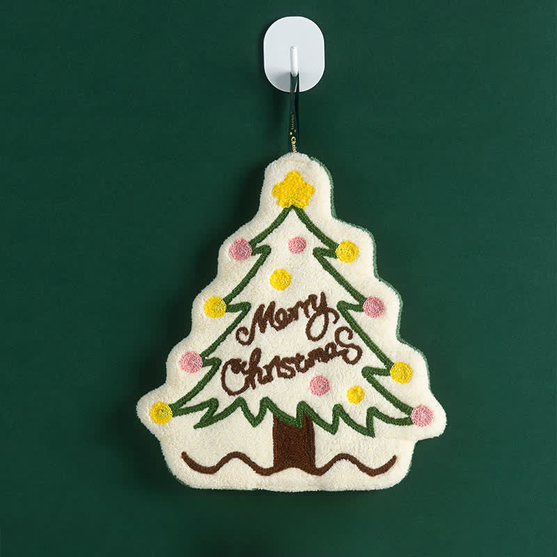 Ownkoti Schnelltrocknende Handtücher mit Weihnachtsmotiven - Weihnachtsbaum - 4 Stück - image 3