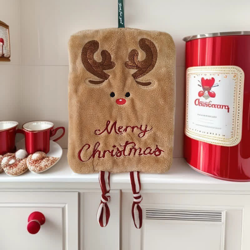 Ownkoti Weihnachtshandtücher mit baumelnden Beinen - Elch - Handtuch - 23cm x 18cm - image 5