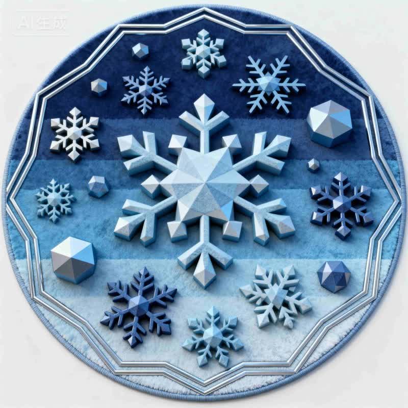 Ownkoti Weihnachtsteppich mit Schneeflocken-3D-Effekt - image 7