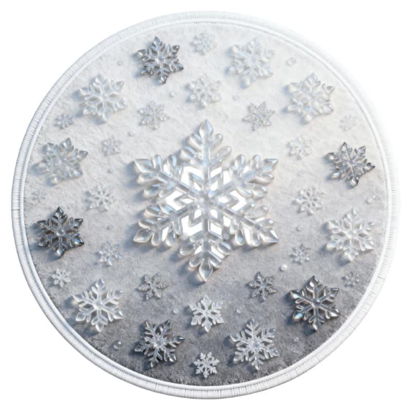 Ownkoti Weihnachtsteppich mit Schneeflocken-3D-Effekt - image 4