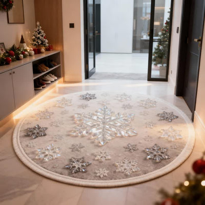 Ownkoti Weihnachtsteppich mit Schneeflocken-3D-Effekt - image 2