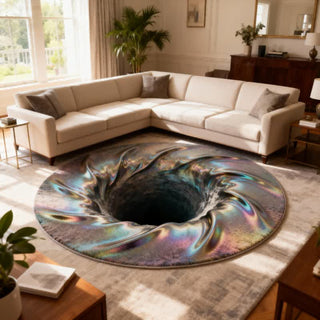 Ownkoti Ocean 3D-Effekt Optische Täuschung Teppich - Bunt - 140cm x 140cm - image 0