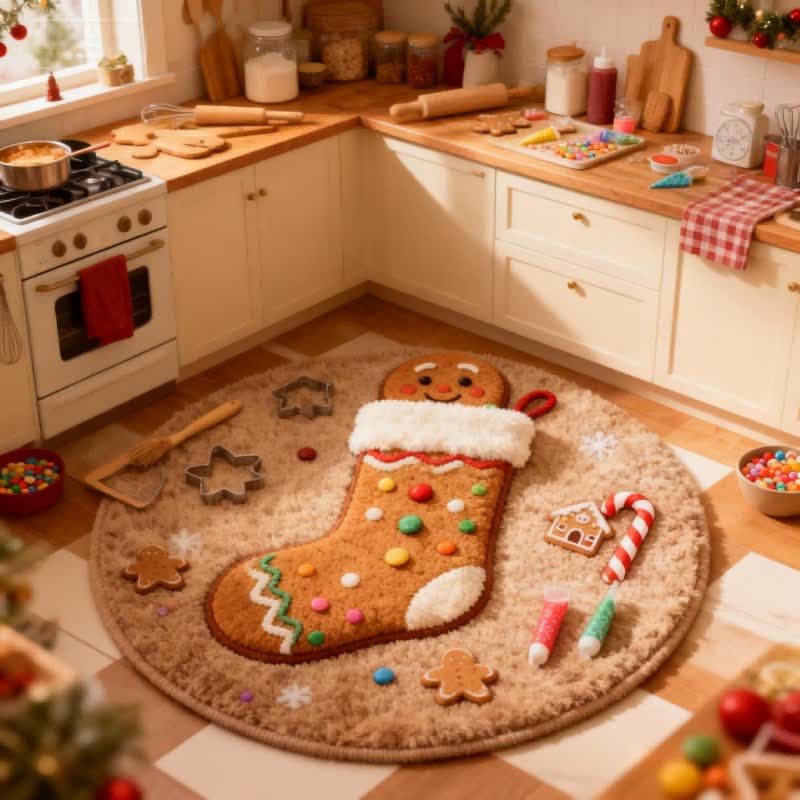 Ownkoti Kreativer Weihnachtsstrumpf-Teppich mit 3D-Effekt - image 5