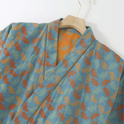 Ginkgoblatt-Kimono-Loungewear-Set aus Baumwolle - image 2