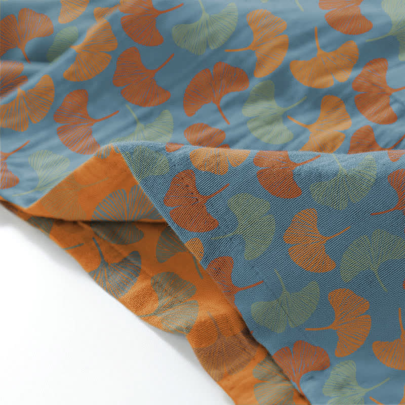 Ginkgoblatt-Kimono-Loungewear-Set aus Baumwolle - image 3