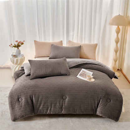 Ownkoti Plüsch-Waffelstruktur-Sherpa-Decke - Dunkelgrau - 220cm x 240cm - image 14
