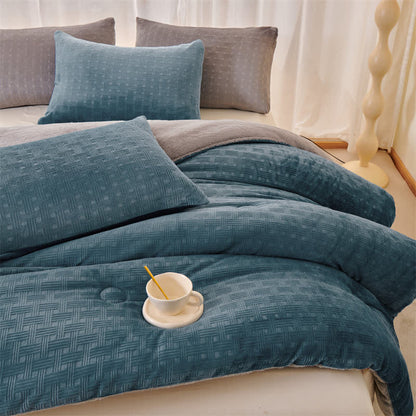 Ownkoti Plüsch-Waffelstruktur-Sherpa-Decke - image 6