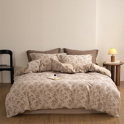 Ownkoti Elegantes Bettwäsche-Set aus Baumwollgaze mit Blumenmuster - image 5