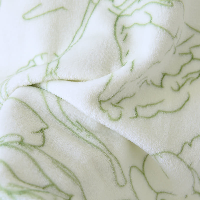 Frisches grünes Plüsch-Loungewear-Set mit Linienmuster - image 11