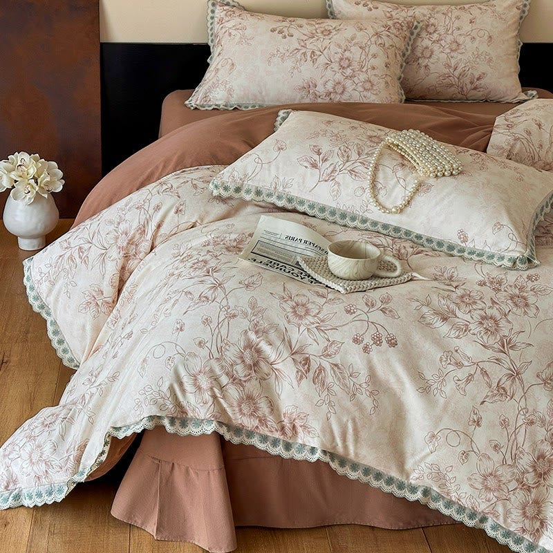 Ownkoti Bettwäsche aus reiner Baumwolle im Vintage-Stil mit botanischen Motiven - image 16