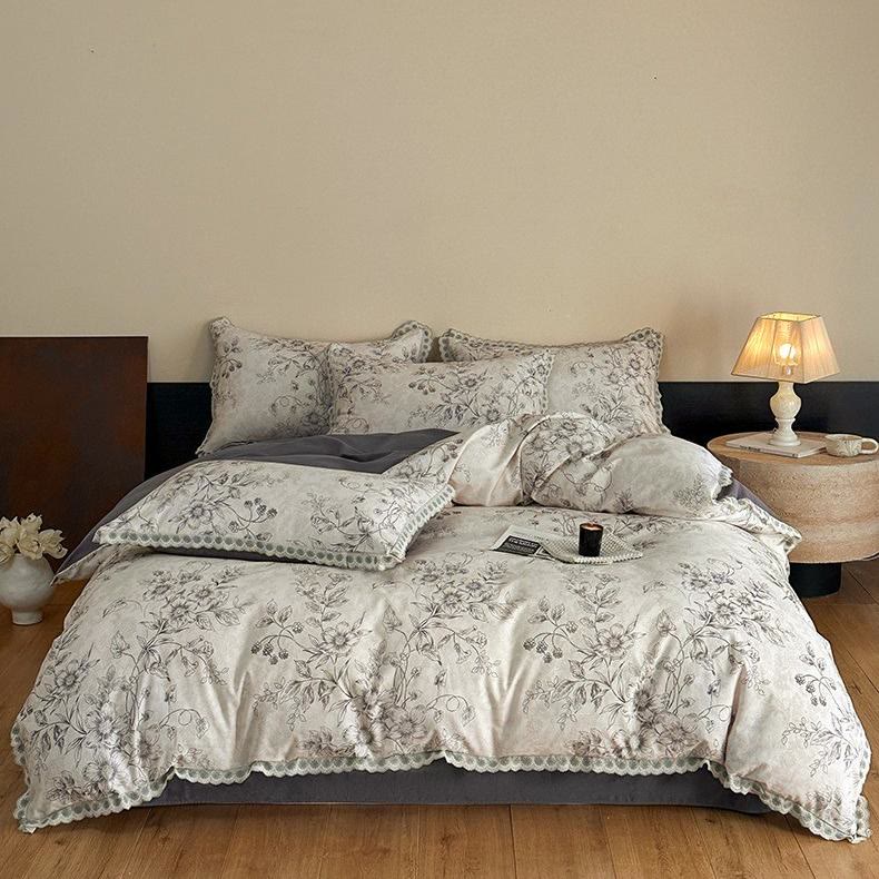 Ownkoti Bettwäsche aus reiner Baumwolle im Vintage-Stil mit botanischen Motiven - image 1