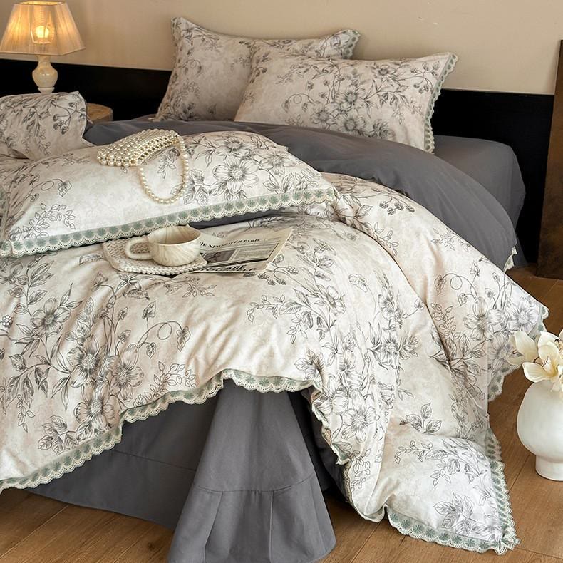 Ownkoti Bettwäsche aus reiner Baumwolle im Vintage-Stil mit botanischen Motiven - image 3
