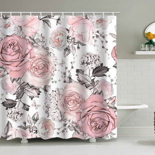 Luxuriöser Duschvorhang mit Blumenmuster - A - 180cm x 230cm - image 0
