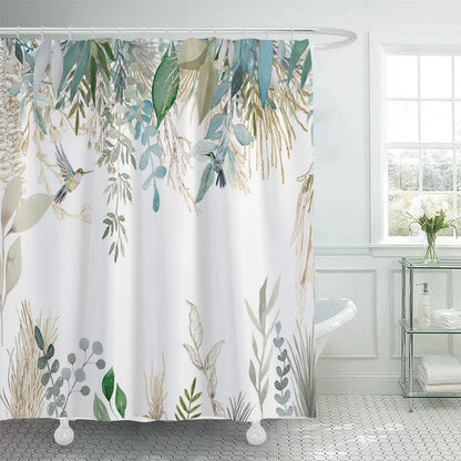Duschvorhang mit botanischem Vogelmuster - 180cm x 200cm - image 0