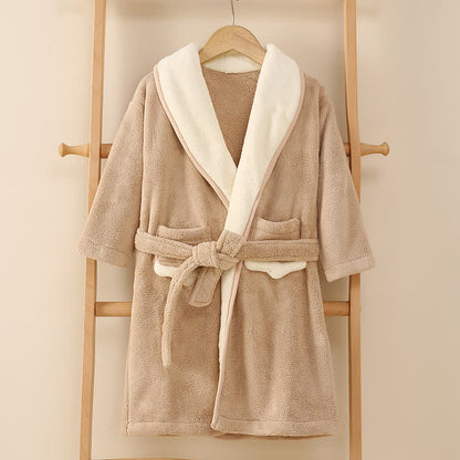 Passender Familienbademantel aus einfarbigem Plüsch - Kaffee - Kind: 150 cm - image 16