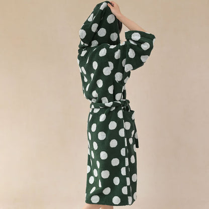 Passender Familienbademantel aus Baumwolle mit Kapuze und Polka-Dots - image 22