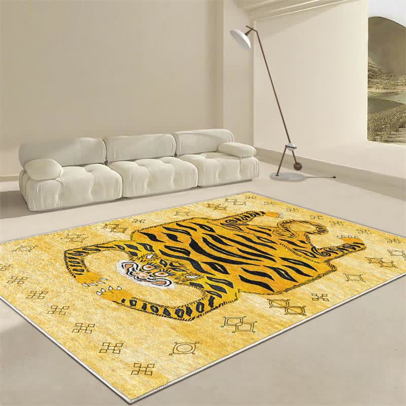 Ownkoti Ethnischer tibetischer Tiger-Rechteckteppich - image 3