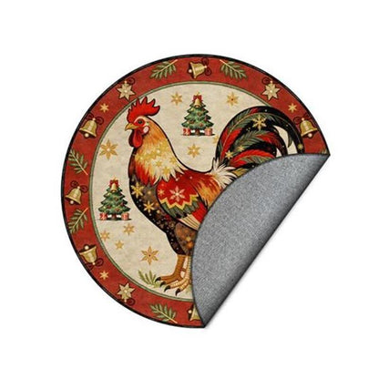 Ownkoti Weihnachts-Hahn-Runder rutschfester Teppich - image 5