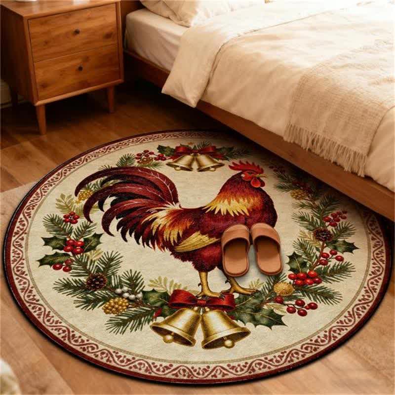 Ownkoti Weihnachts-Hahn-Runder rutschfester Teppich - image 7