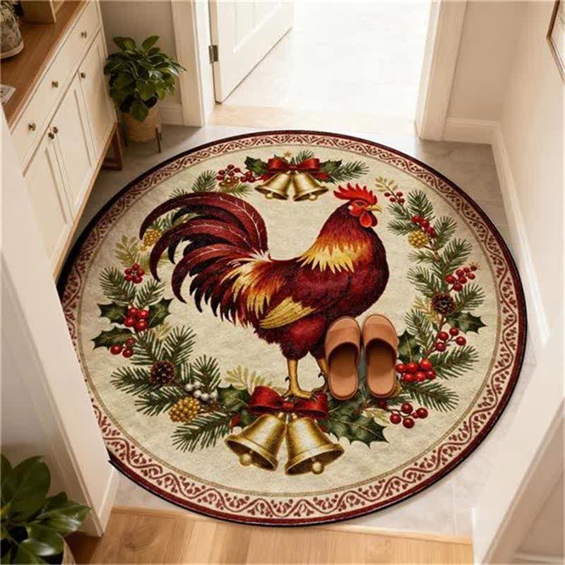 Ownkoti Weihnachts-Hahn-Runder rutschfester Teppich - image 9