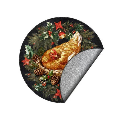 Ownkoti Weihnachts-Hahn-Runder rutschfester Teppich - image 16