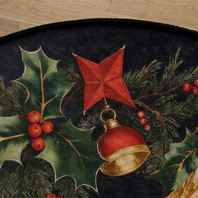 Ownkoti Weihnachts-Hahn-Runder rutschfester Teppich - image 15