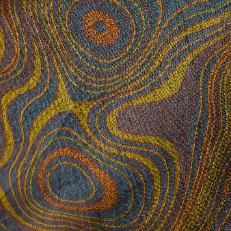 Kimono-Bademantel aus Baumwolle mit künstlerischem abstraktem Muster - image 8