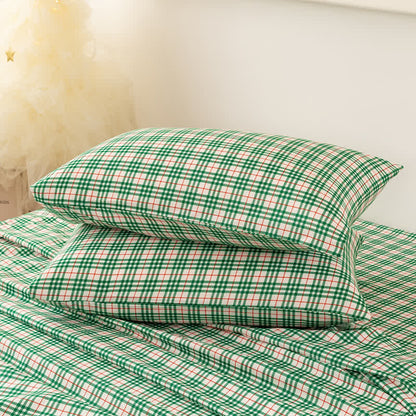 Klassisches Weihnachts-Gingham-Bettwäscheset - image 3