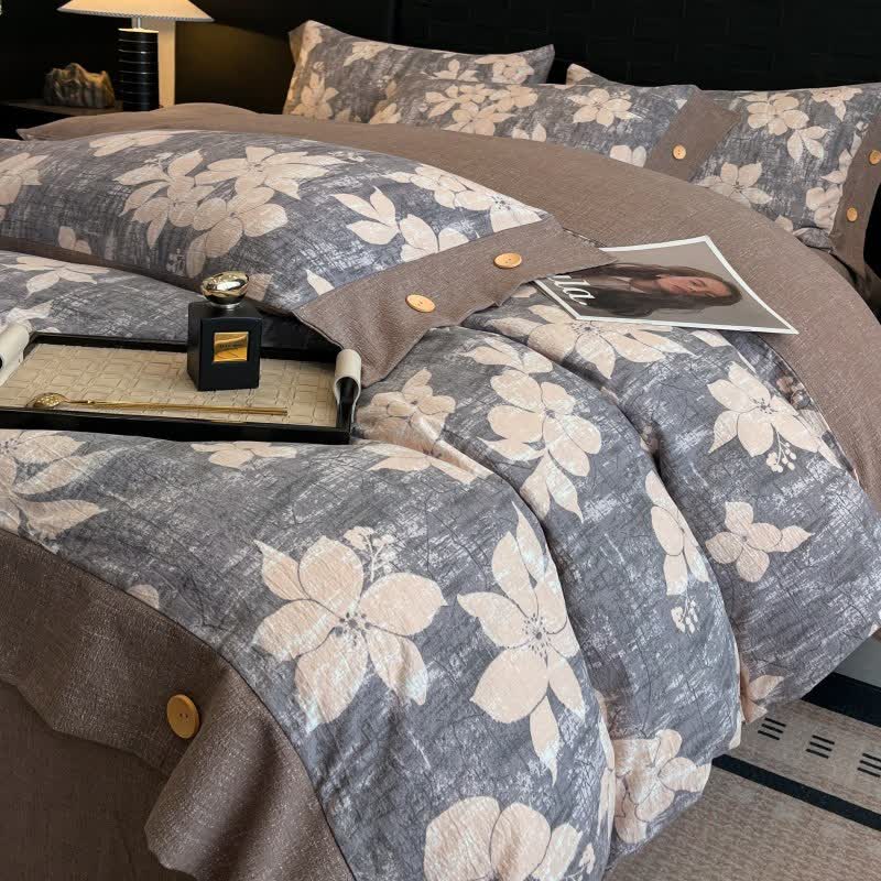 Lily Leinen-Knopf-Bettwäscheset (4-teilig) - 220cm x 240cm - image 0