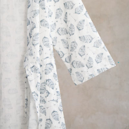 Kimono-Bademantel aus Baumwolle mit Blattpfeil-Motiv - image 11