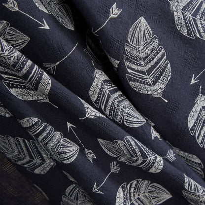 Kimono-Bademantel aus Baumwolle mit Blattpfeil-Motiv - image 6