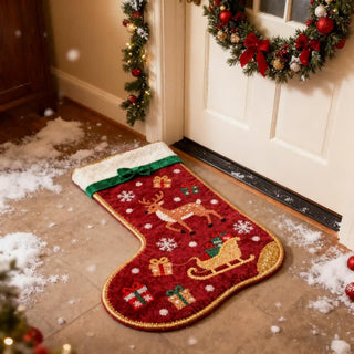 Weihnachtlicher, strumpfförmiger Teppich - 80cm x 120cm - image 0