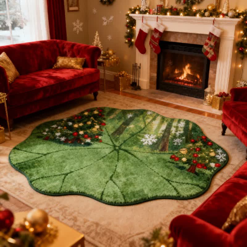 Weihnachtsbaumteppich in Form eines Lotusblatts - image 1
