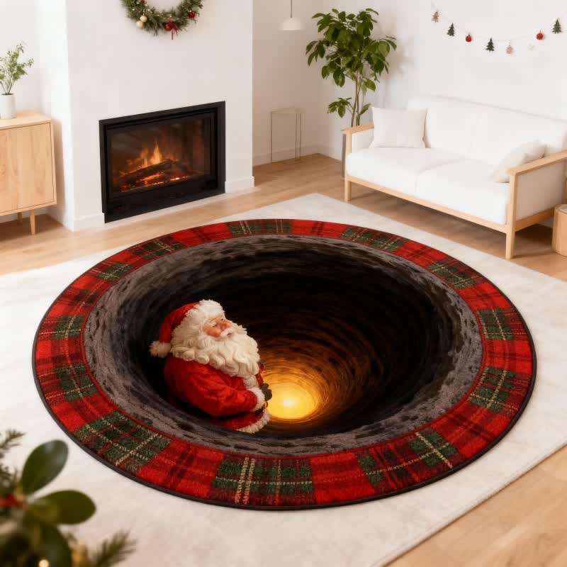 Weihnachtsmann-Karo-Teppich mit 3D-Effekt - image 3