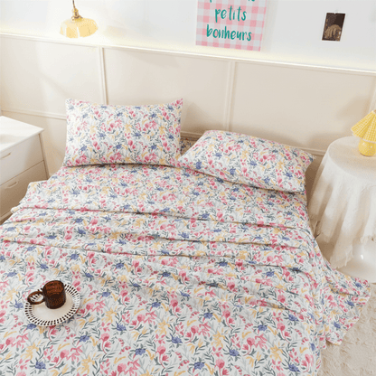 Bettwäsche-Set mit Aquarell-Wiesenblumen - image 1