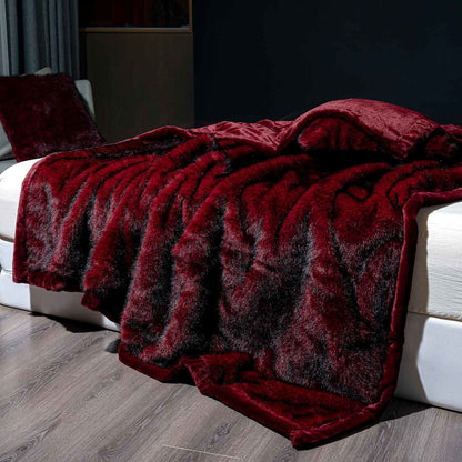Luxuriöse Plüschdecke aus Kunstfell - Rot - 200cm x 230cm - image 3